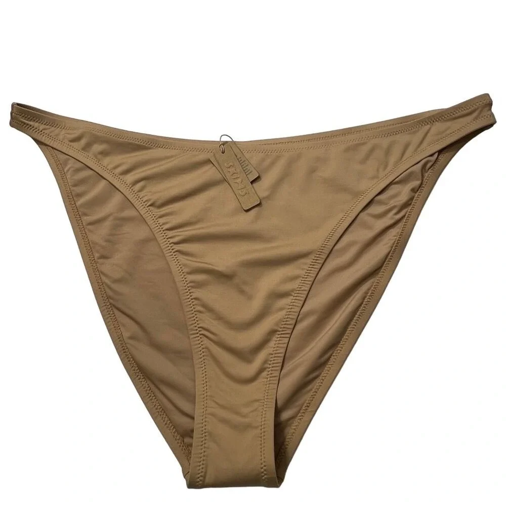 SKIMS Swim‎ Micro Triangle Top + Cheeky Tanga Bottom Bikini Set Ochre 3x